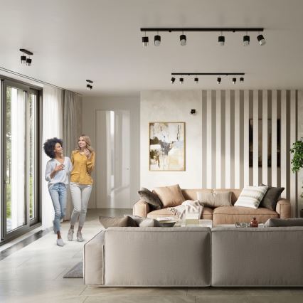 Spotlight  NERO 2xGU10/40W/230V svart /skinande krom