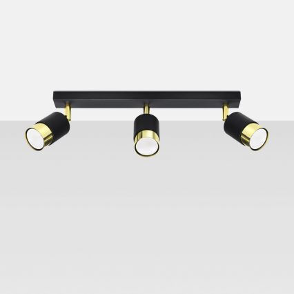 Spotlight  NERO 3xGU10/40W/230V svart /gyllene