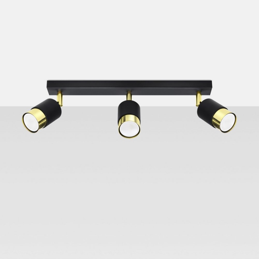 Spotlight  NERO 3xGU10/40W/230V svart /gyllene