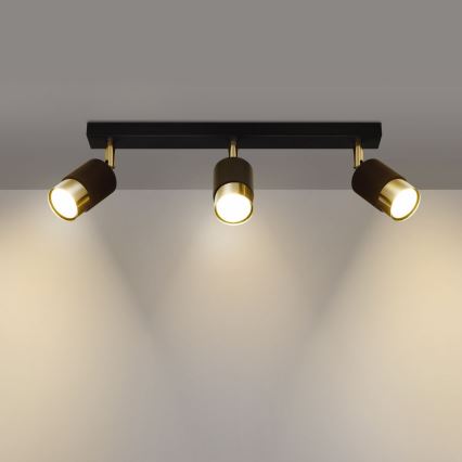 Spotlight  NERO 3xGU10/40W/230V svart /gyllene