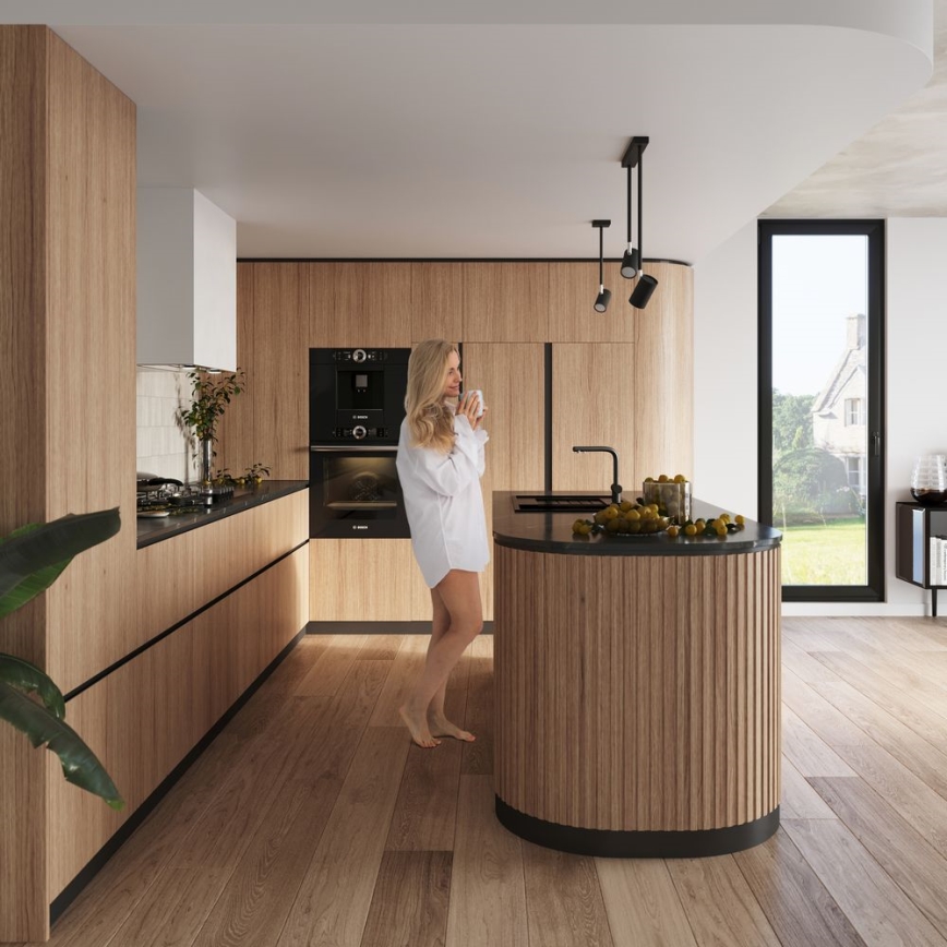 Ljuskrona på stång NORANO 1xGU10/40W/230V svart