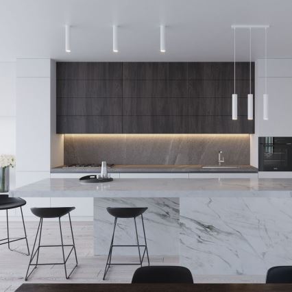 Ljuskrona med textilsladd LAGOS 3xGU10/10W/230V vit