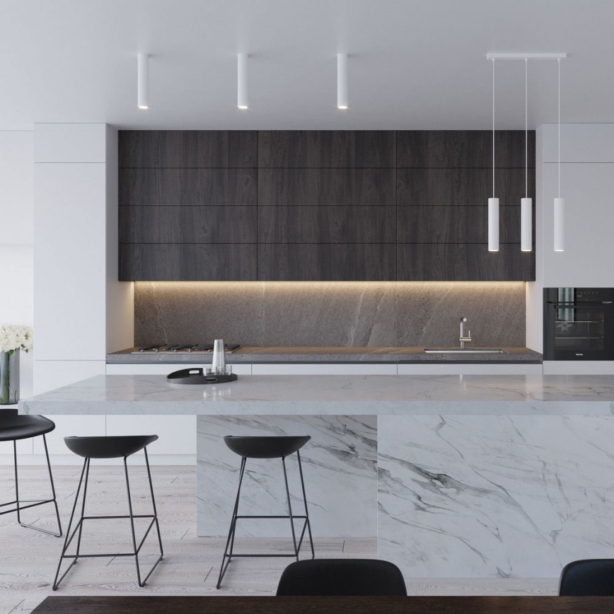 Ljuskrona med textilsladd LAGOS 3xGU10/10W/230V vit