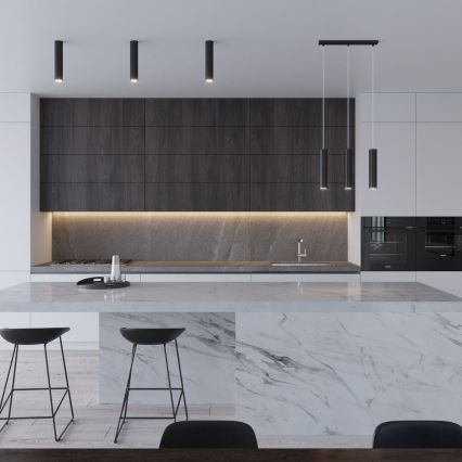 Ljuskrona med textilsladd LAGOS 3xGU10/10W/230V svart