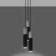 Ljuskrona med upphängningsrem BORGIO 3xGU10/40W/230V betong/metall svart