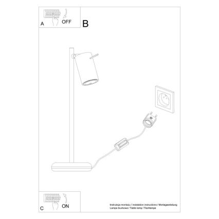 Bordslampa RING 1xGU10/10W/230V svart