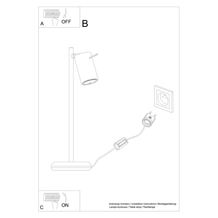 Bordslampa RING 1xGU10/10W/230V svart