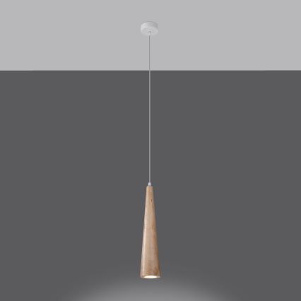 Pendellampa på kabel SULA 1xGU10/10W/230V Ø 8 cm beige