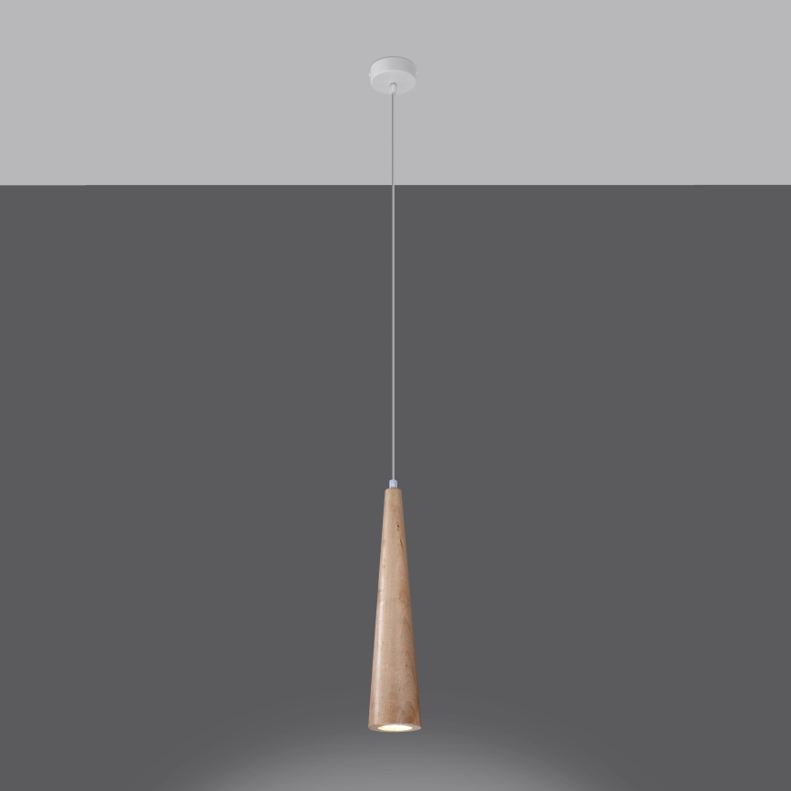 Pendellampa på kabel SULA 1xGU10/10W/230V Ø 8 cm beige