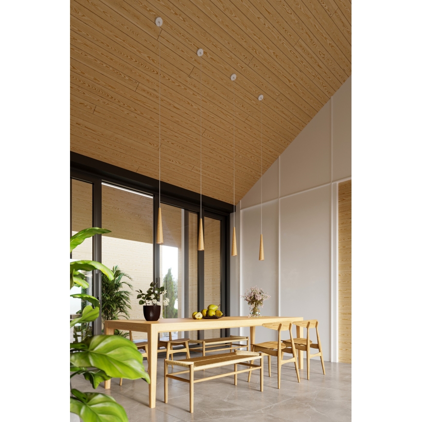 Pendellampa på kabel SULA 1xGU10/10W/230V Ø 8 cm beige