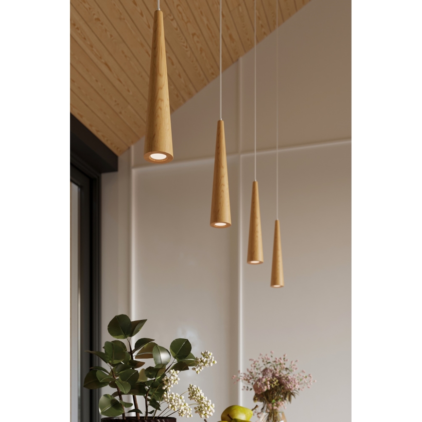 Pendellampa på kabel SULA 1xGU10/10W/230V Ø 8 cm beige