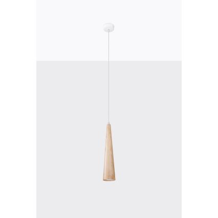 Pendellampa på kabel SULA 1xGU10/10W/230V Ø 8 cm beige