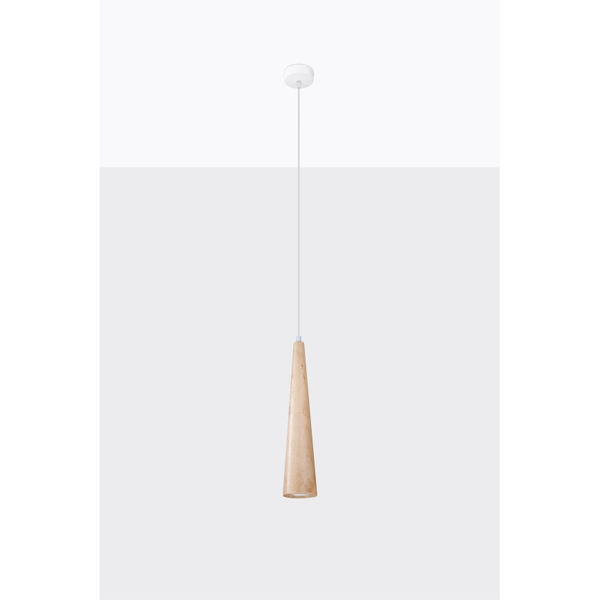 Pendellampa på kabel SULA 1xGU10/10W/230V Ø 8 cm beige