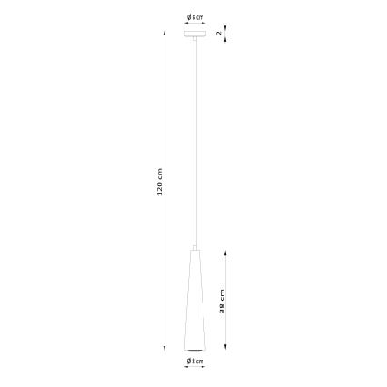 Pendellampa på kabel SULA 1xGU10/10W/230V Ø 8 cm beige