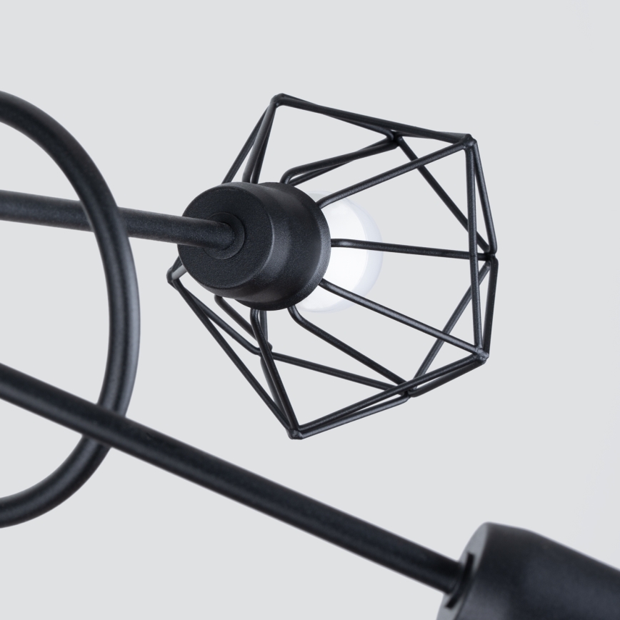 Taklampa på stång ARTEMIS 5xE14/40W/230V svart