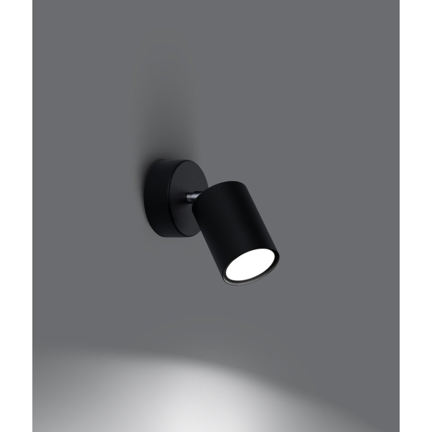 Väggmonterad spotlight LEMMI 1xGU10/40W/230V svart