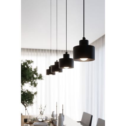 Taklampa på kabel SAVAR 1xE27/60W/230V svart