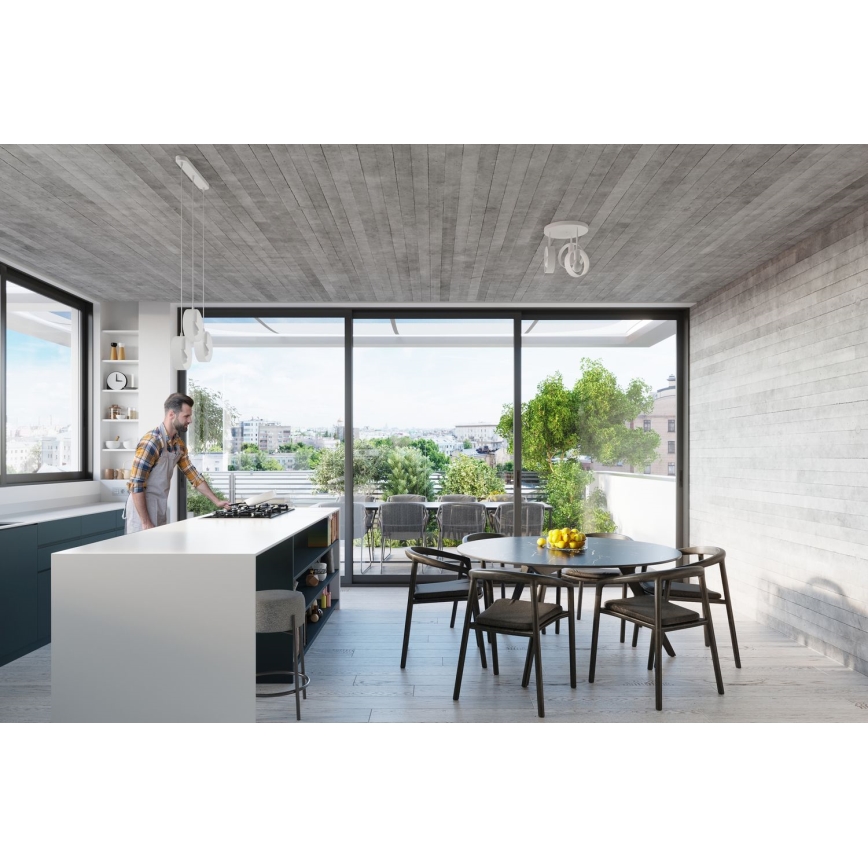 Taklampa på kabel TITRAN 1xE27/60W/230V vit