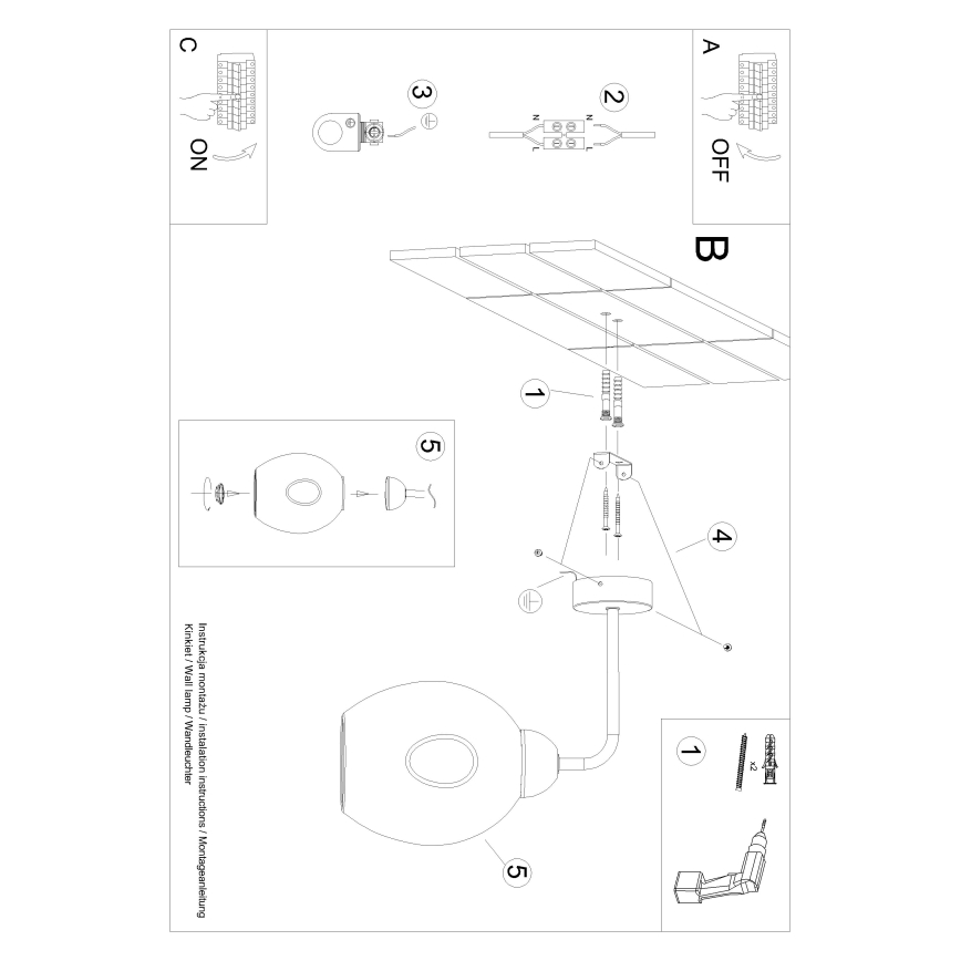 Vägglampa FILLAN 1xE27/60W/230V svart