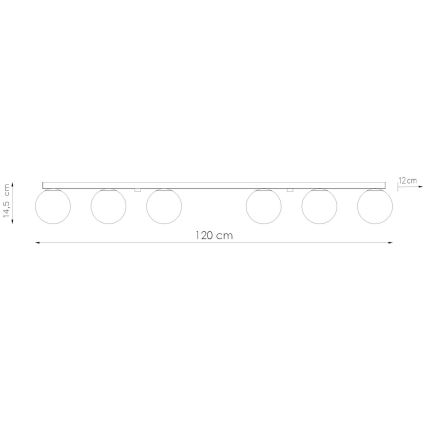 Taklampa YOLI 6xG9/12W/230V svart
