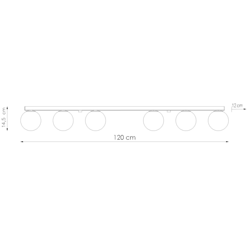 Taklampa YOLI 6xG9/12W/230V svart