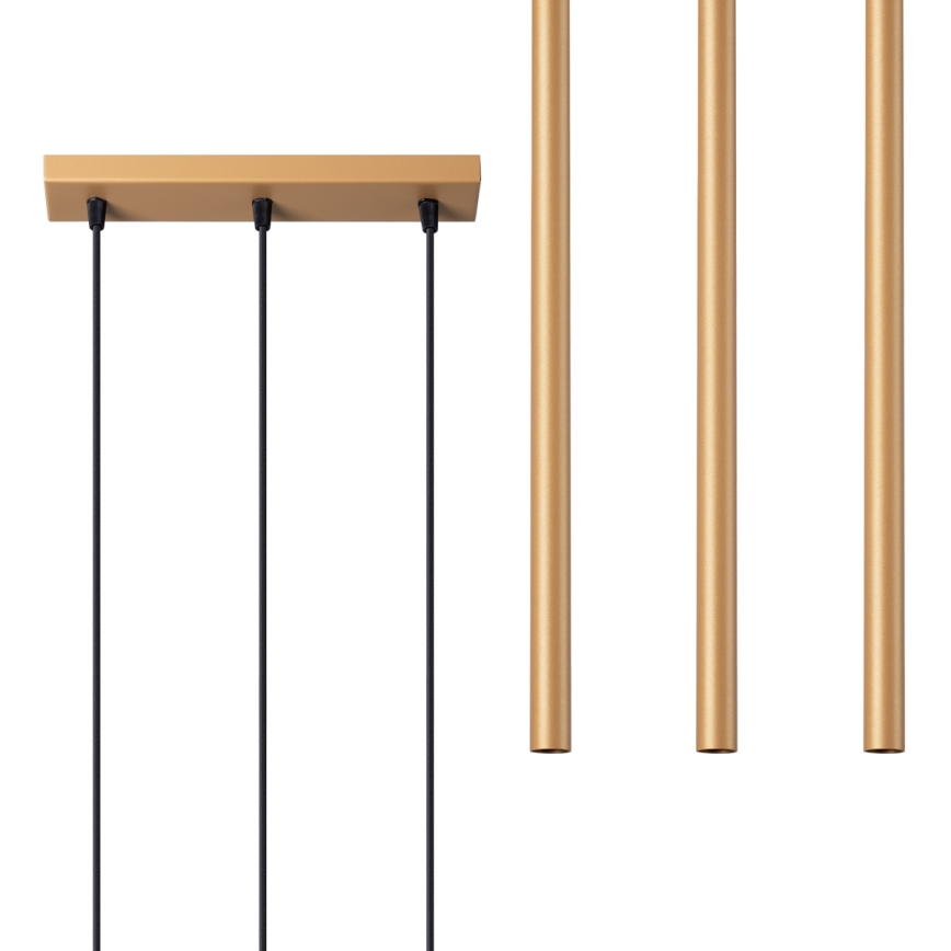 Ljuskrona med textilsladd PASTELO 3xG9/8W/230V guld