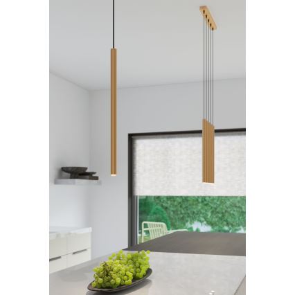 Ljuskrona med textilsladd PASTELO 5xG9/8W/230V guld