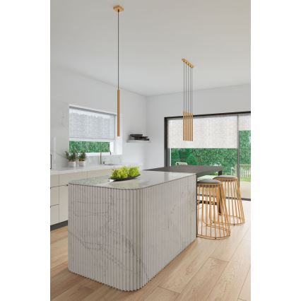 Ljuskrona med textilsladd PASTELO 5xG9/8W/230V guld