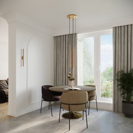 Ljuskrona med textilsladd PASTELO 5xG9/8W/230V guld