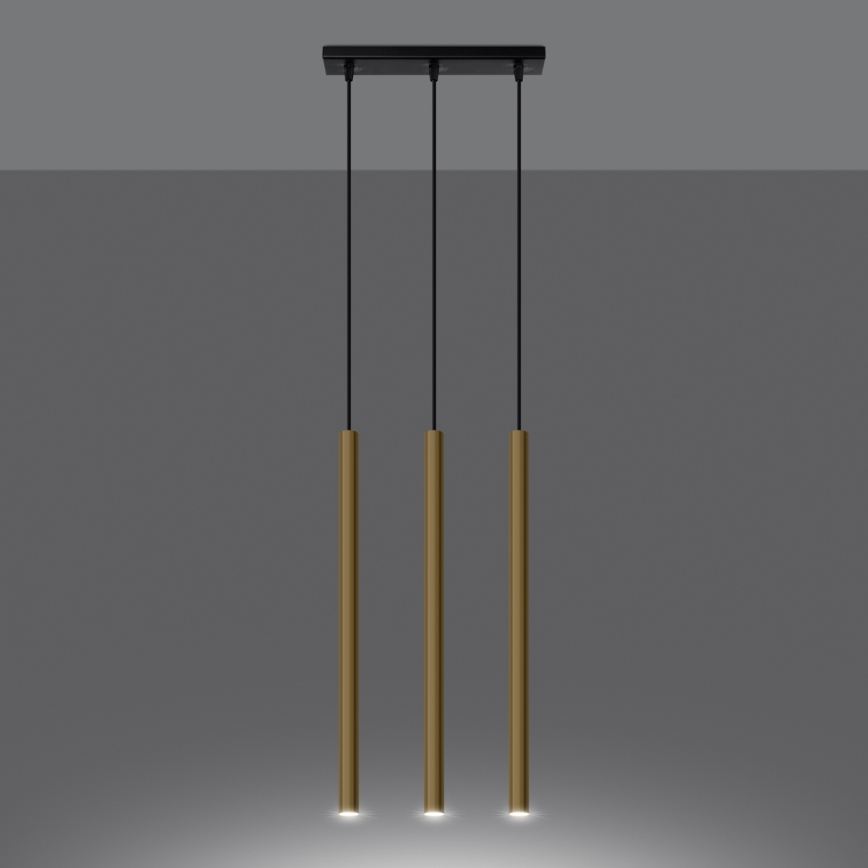 Ljuskrona med textilsladd PASTELO 3xG9/8W/230V guld