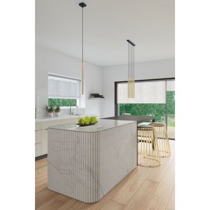 Ljuskrona med textilsladd PASTELO 3xG9/8W/230V guld