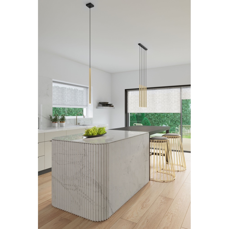 Ljuskrona med textilsladd PASTELO 3xG9/8W/230V guld