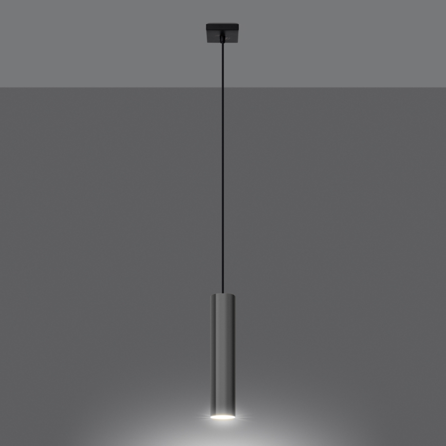 Ljuskrona med textilsladd LAGOS 1xGU10/10W/230V skinande krom