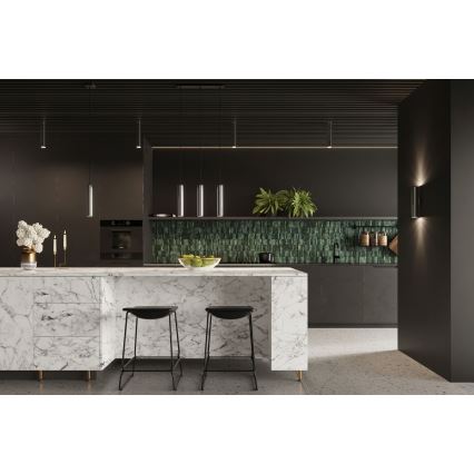 Ljuskrona med textilsladd LAGOS 1xGU10/10W/230V skinande krom