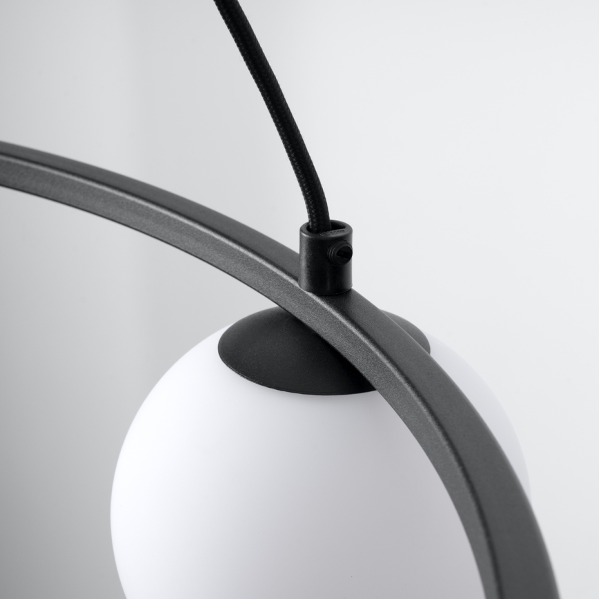 Ljuskrona med textilsladd YOLI 3xG9/8W/230V svart