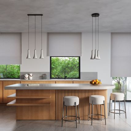 Ljuskrona med textilsladd REA 2xE14/12W/230V betong