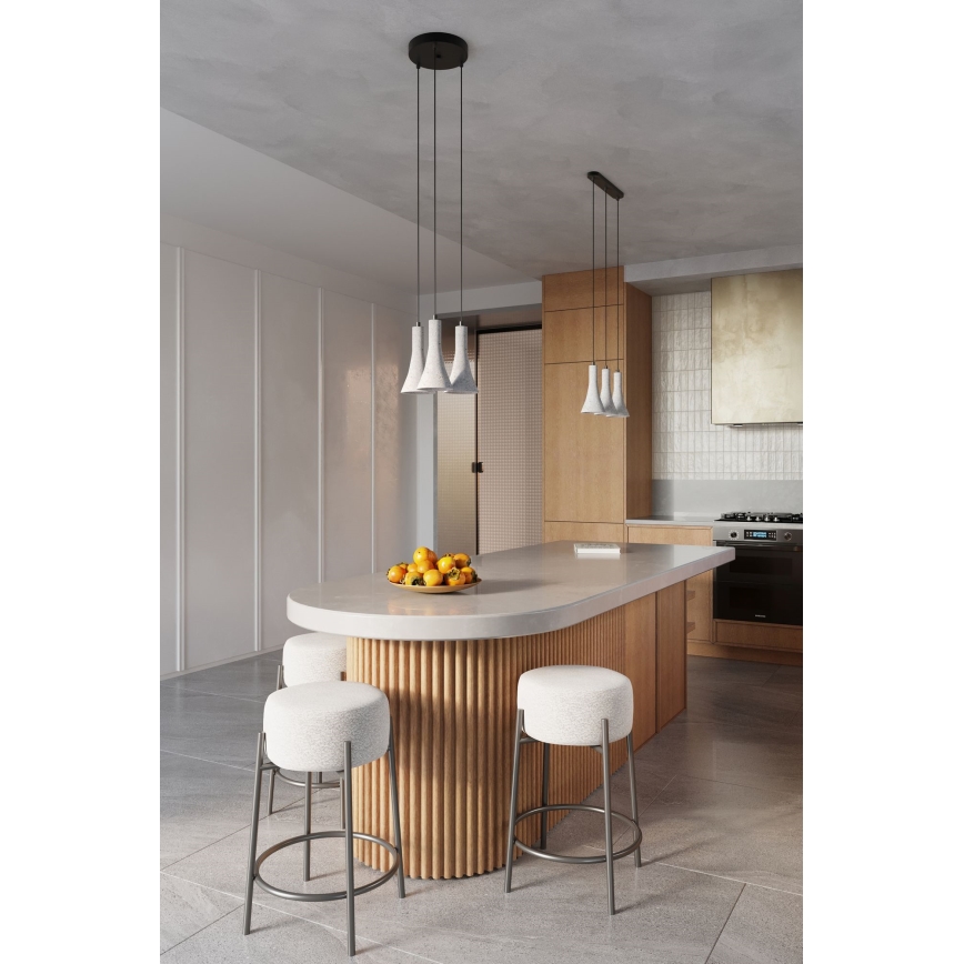 Ljuskrona med textilsladd REA 2xE14/12W/230V betong