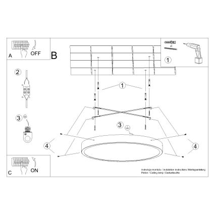 LED taklampa ONYX LED/48W/230V Ø 60 cm vit