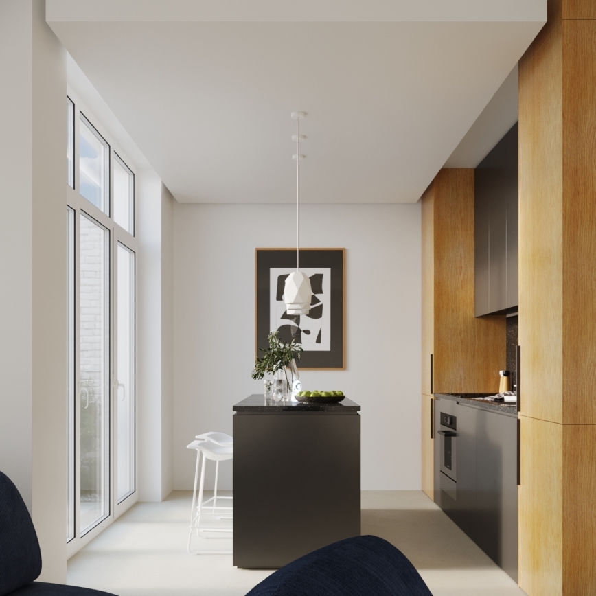 Ljuskrona med textilsladd GOBI 1xE27/15W/230V keramik