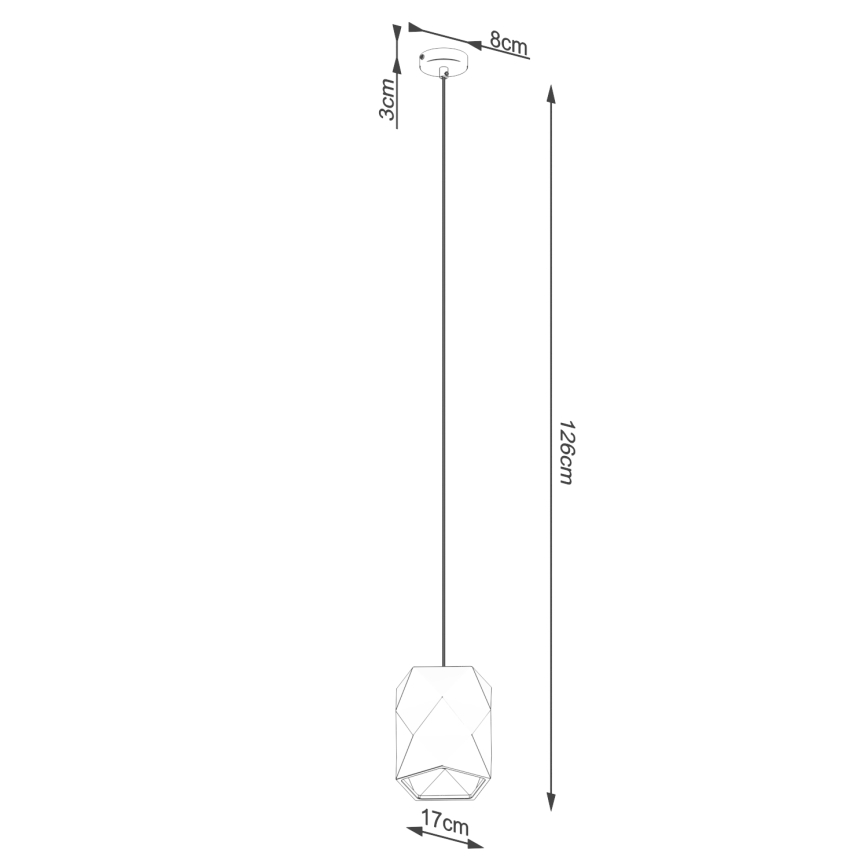 Ljuskrona med textilsladd GOBI 1xE27/15W/230V keramik
