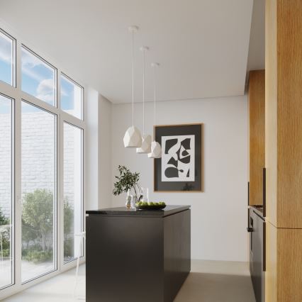 Ljuskrona med textilsladd MINT 1xE27/15W/230V keramik