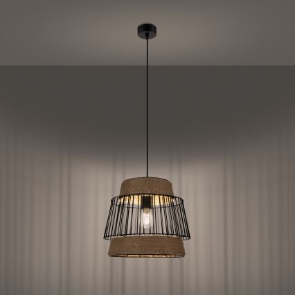 Ljuskrona med textilsladd BRILO 1xE27/15W/230V