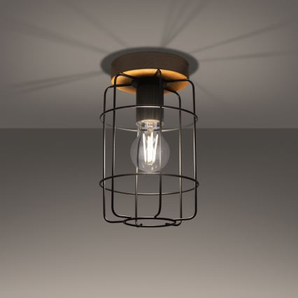 Taklampa GOTTO 1xE27/15W/230V svart/bok