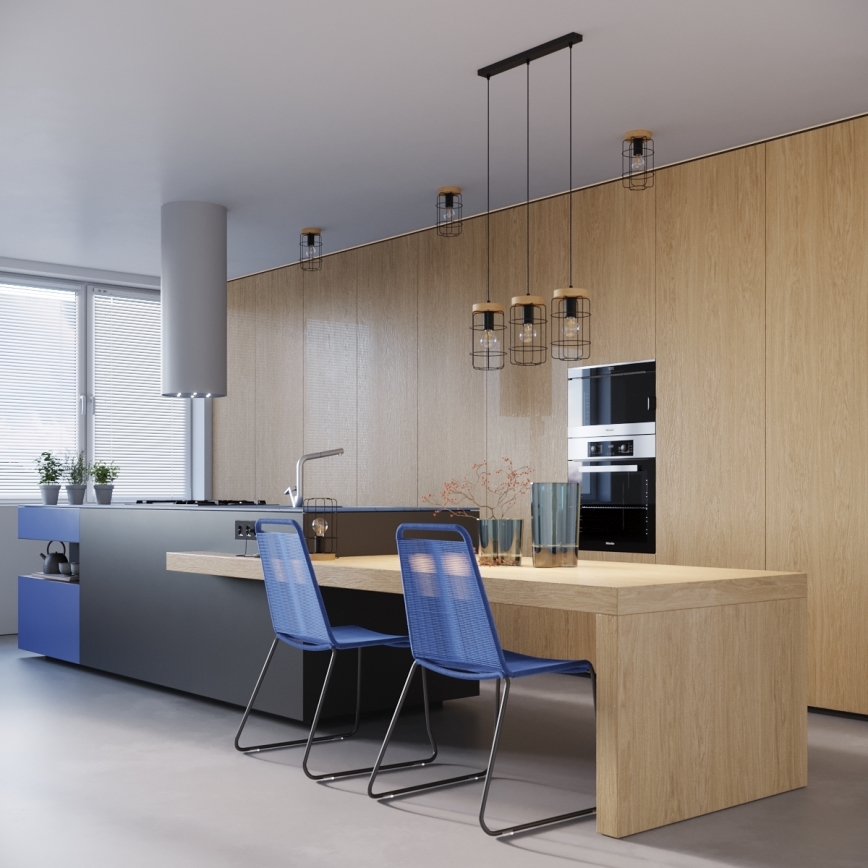 Taklampa GOTTO 1xE27/15W/230V svart/bok