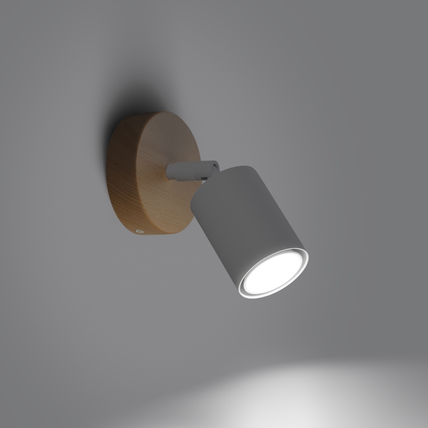 Väggspotlight VERDO 1xGU10/10W/230V vit/bok