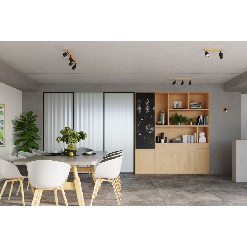 Väggspotlight VERDO 1xGU10/10W/230V svart/bok