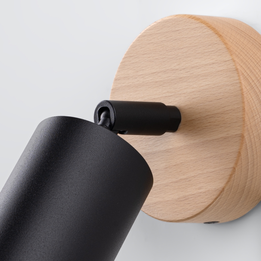 Väggspotlight VERDO 1xGU10/10W/230V svart/bok