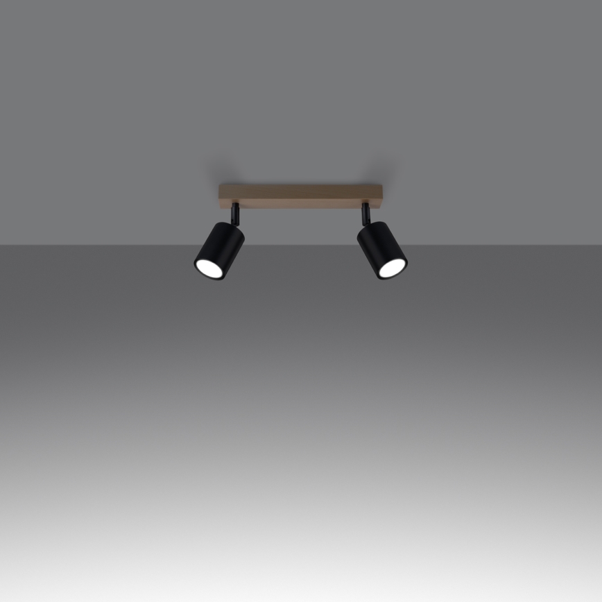 Spotlight VERDO 2xGU10/10W/230V svart/bok