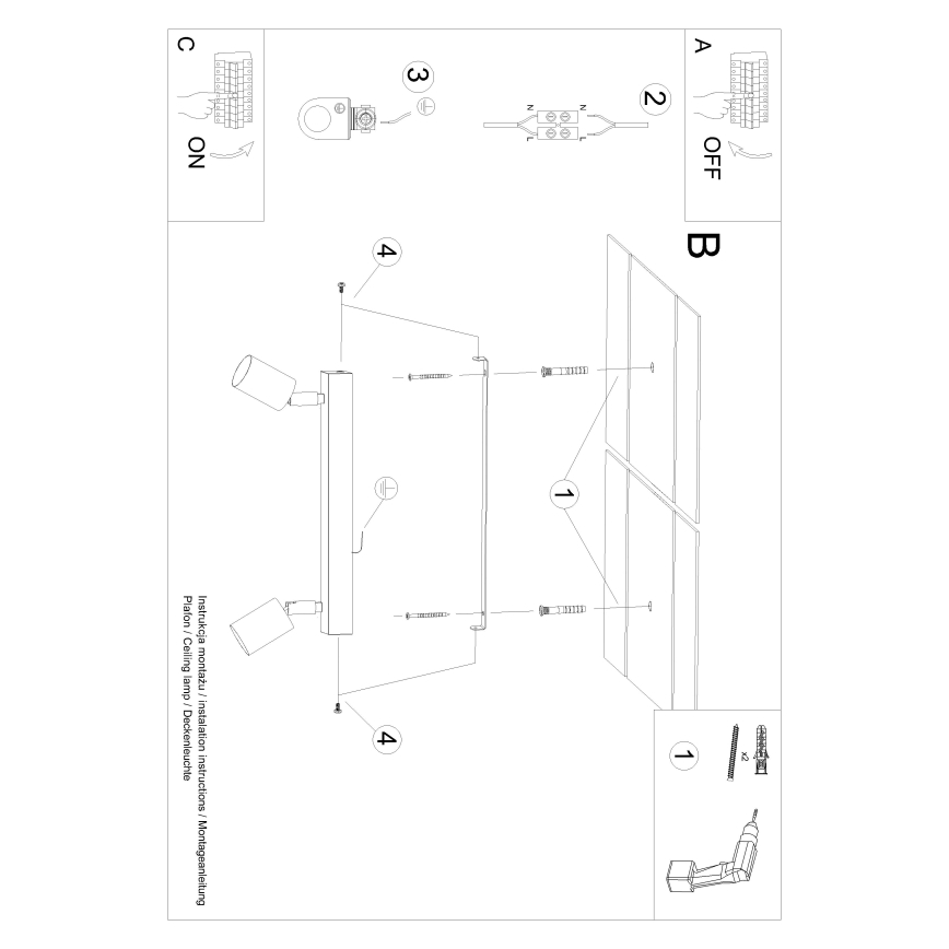 Spotlight VERDO 2xGU10/10W/230V svart/bok