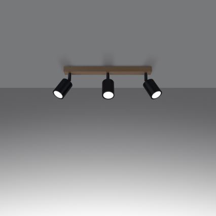 Spotlight VERDO 3xGU10/10W/230V svart/bok